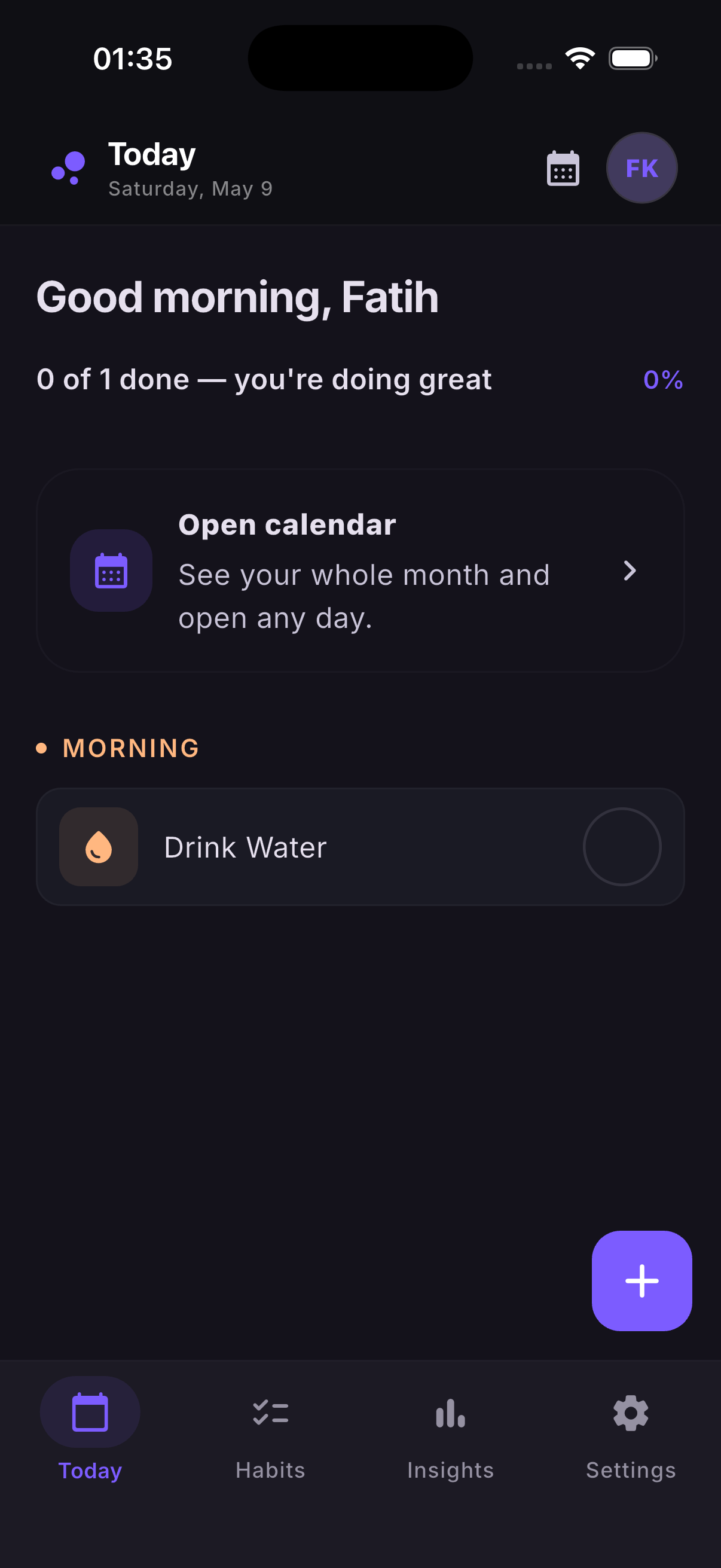 TinyHab today screen